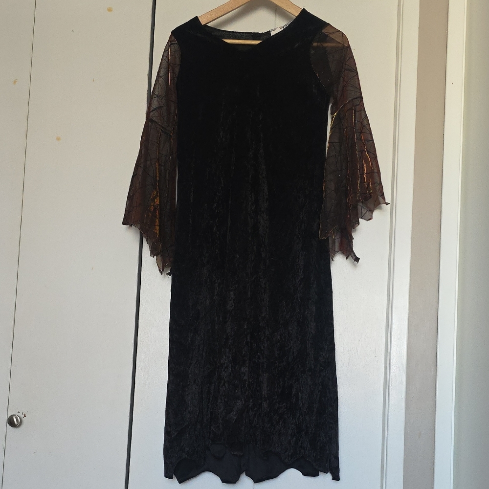 Disguise Black Dress with Sheer Sleeves
